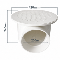 Customizable PP PVC Fish Pond Bottom Drain | Waste Removal Outlet for Koi Pond Water Circulation & Aquaculture Sewage System 420×240mm | YUTANK,유탱크,PP PVC Fish Pond Bottom Drain System | Koi Pond Waste Removal Outlet for Aquaculture Sewage & Water Circulation System 420×240mm | YUTANK Factory Supply