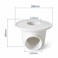 YUTANK 110mm Square PVC/PP White Fish Toilet Bottom Drain for Koi Pond Waste Removal Aquarium Sewage System Tank Equipment,YUTANK,110mm Square PVC/PP Fish Tank Bottom Drain System | Koi Pond Waste Removal Outlet for Aquaculture Sewage & RAS Water Treatment Equipment | YUTANK