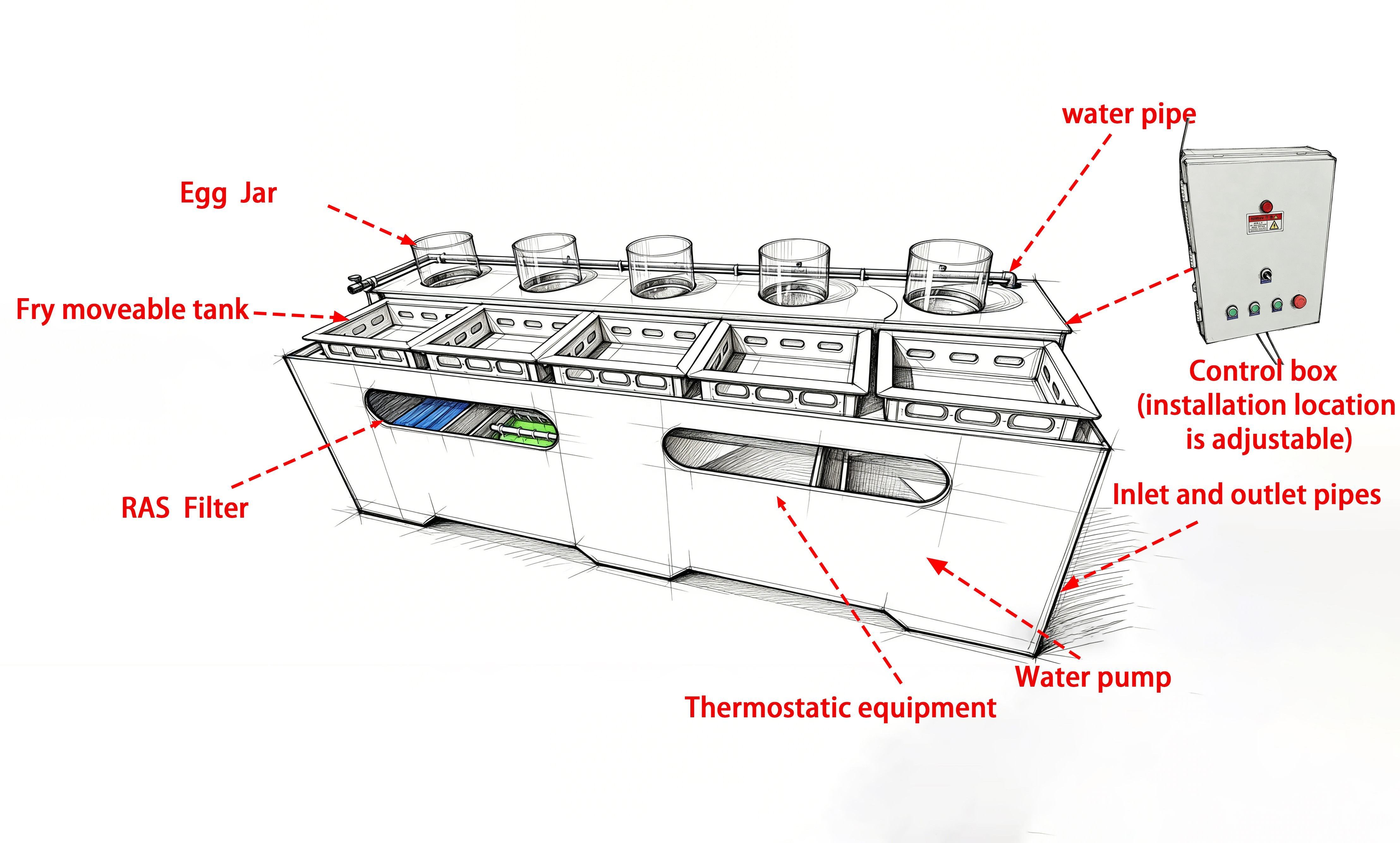 Vertical Fish Egg Incubator | Stackable Hatchery Jar System for Tilapia & Aquaculture Breeding Eggs Hatching Equipment,ยูแทงค์,Fish Egg Incubator Vertical Hatchery System | Stackable Aquaculture Breeding Jars for Tilapia & Fish Fry Hatching Equipment