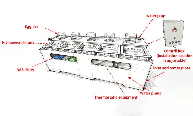 Vertical Fish Egg Incubator | Stackable Hatchery Jar System for Tilapia & Aquaculture Breeding Eggs Hatching Equipment,ยูแทงค์,Fish Egg Incubator Vertical Hatchery System | Stackable Aquaculture Breeding Jars for Tilapia & Fish Fry Hatching Equipment