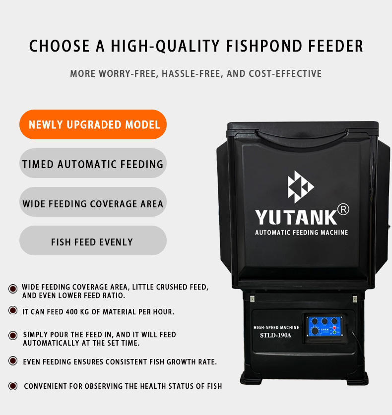 Industrial Automatic Fish Feeder | Smart Aquaculture Feeding Machine for Pond & Recirculating Water System Fish Farming Equipment,YUTANK,Automatic Fish Feeder for Aquaculture | Industrial Smart Feeding System for Fish Pond & RAS Recirculating Water Farming Equipment | YUTANK