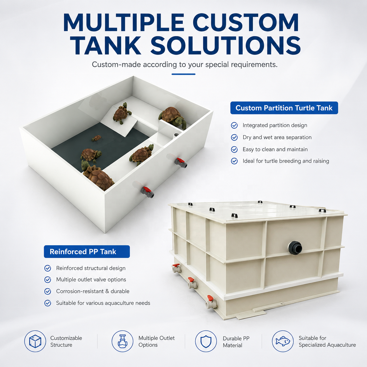 Square PP Fish Pond Tank for RAS Breeding | YUTANK,YUTANK,Square PP Fish Pond Tank for RAS Breeding | YUTANK