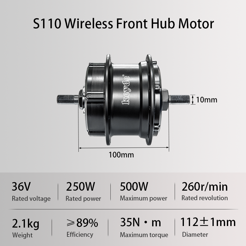S110 Wireless Front Hub Motor, 36V 250W Electric Motor For Bike, 2.1Kg Silent Ebike Motor