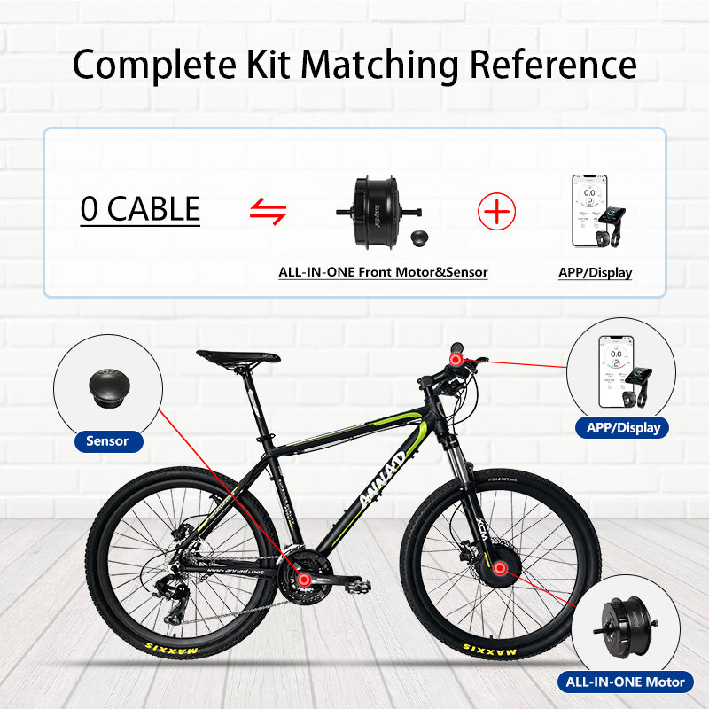 P160 ALL-IN-ONE Front Hub Motor, Electric Motor For Bike Built-in 10Ah Battery, 30V 250W Ebike Motor