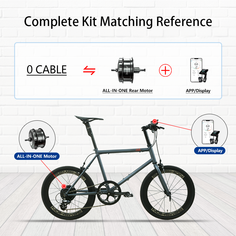 P130 ALL-IN-ONE Rear Hub Motor, Electric Motor For Bike Built-in 7Ah Battery, 30V 250W Ebike Motor
