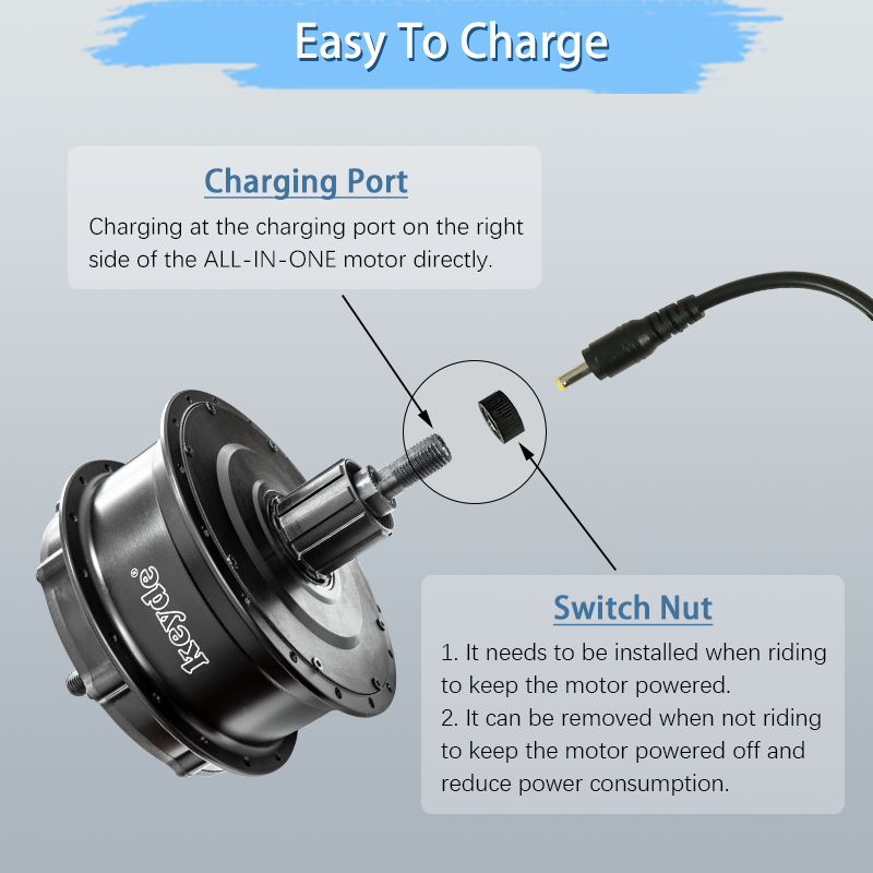 P130 ALL-IN-ONE Rear Hub Motor, Electric Motor For Bike Built-in 7Ah Battery, 30V 250W Ebike Motor