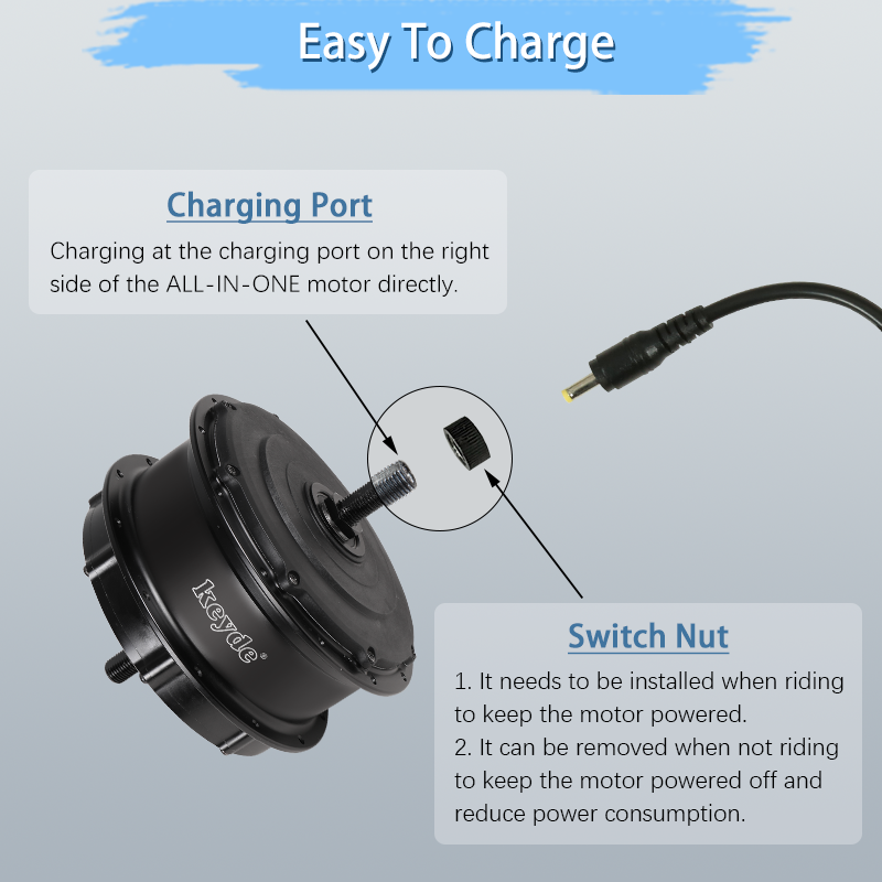 P130 ALL-IN-ONE Front Rim Ebike Conversion Kit, 30V Electric Bike Conversion Kit Built-in 7Ah Battery