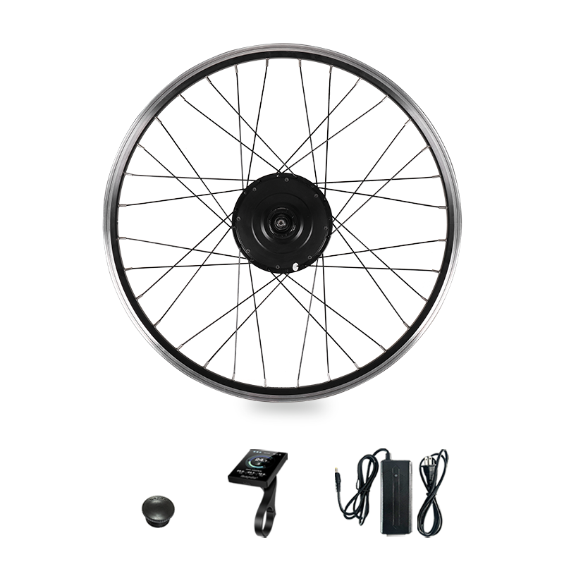 P130 ALL-IN-ONE Front Rim Ebike Conversion Kit, 30V Electric Bike Conversion Kit Built-in 7Ah Battery