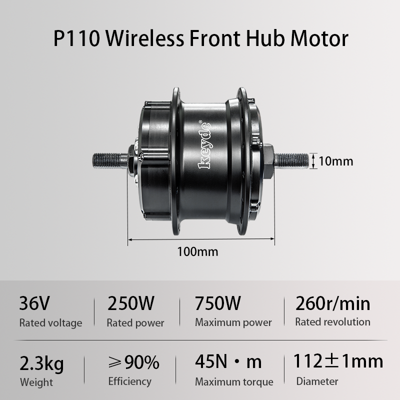 P110 Wireless Front Hub Motor, 36V 250W Electric Motor For Bike, 2.3Kg High Power Ebike Motor