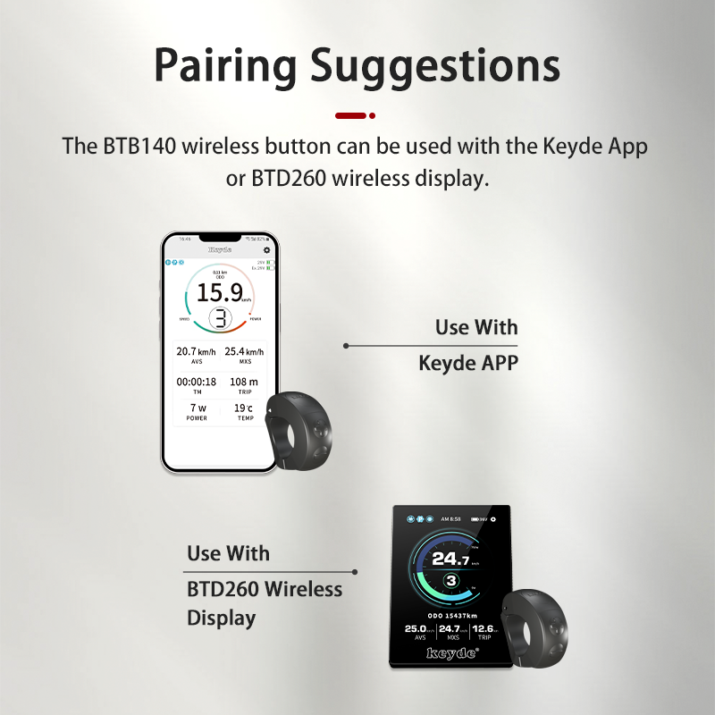 BTB140 Wireless Button Ebike Button, Replaceable Battery