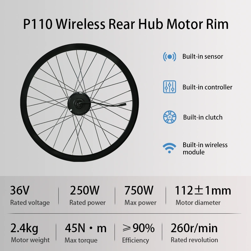 Keyde P110 Wireless Rear Rim Ebike Conversion Kit