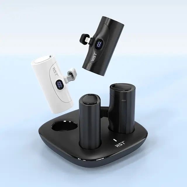 Capsule Charging Power Bank with Charge Stand Phone Holder 5000 mAh x4