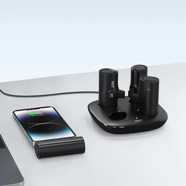 Capsule Charging Power Bank with Charge Stand Phone Holder 5000 mAh x4