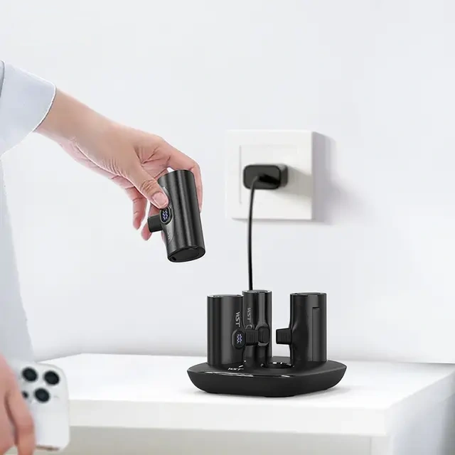 Capsule Charging Power Bank with Charge Stand Phone Holder 5000 mAh x4