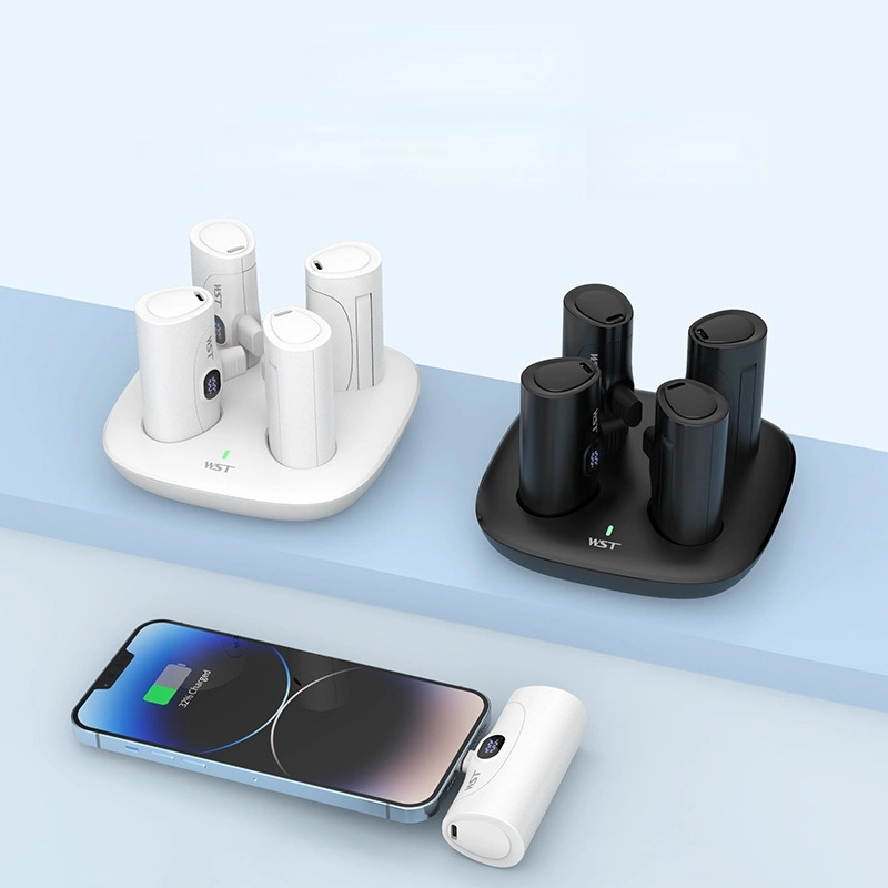 Capsule Charging Power Bank with Charge Stand Phone Holder 5000 mAh x4