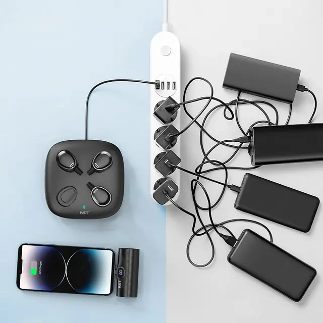 Capsule Charging Power Bank with Charge Stand Phone Holder 5000 mAh x4