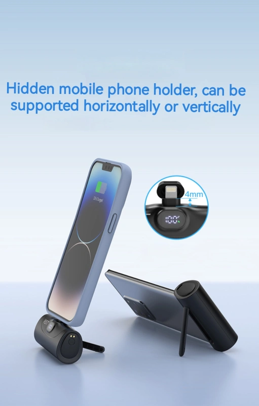 Capsule Charging Power Bank with Charge Stand Phone Holder 5000 mAh x4