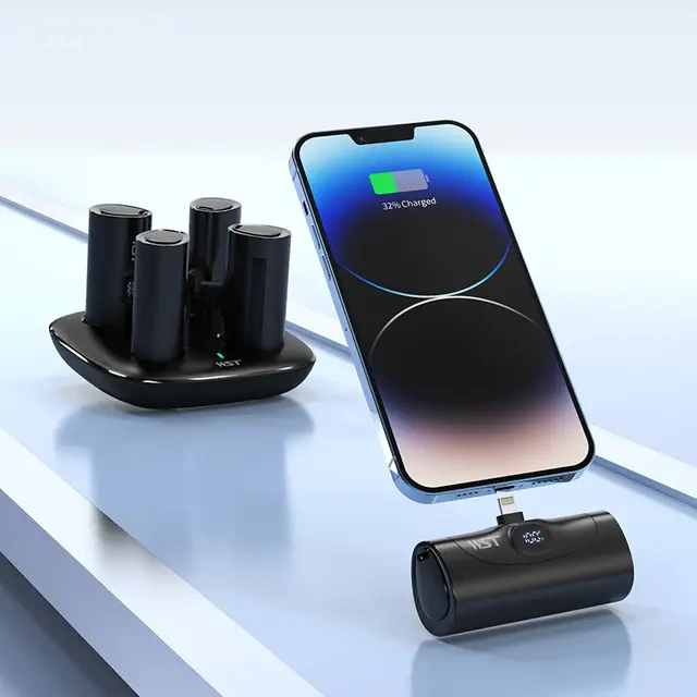 Capsule Charging Power Bank with Charge Stand Phone Holder 5000 mAh x4