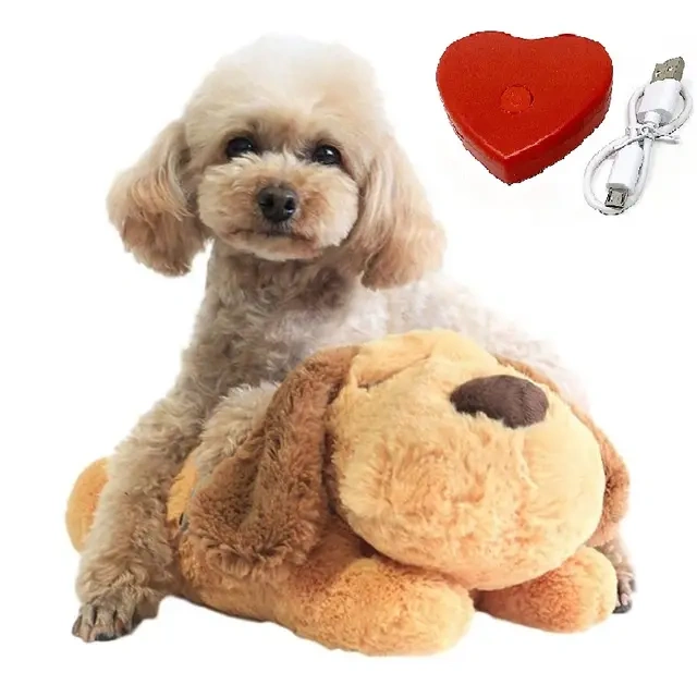 Plush Mommy Dog With A Heartbeat, Anxiety Relief Dog Toys