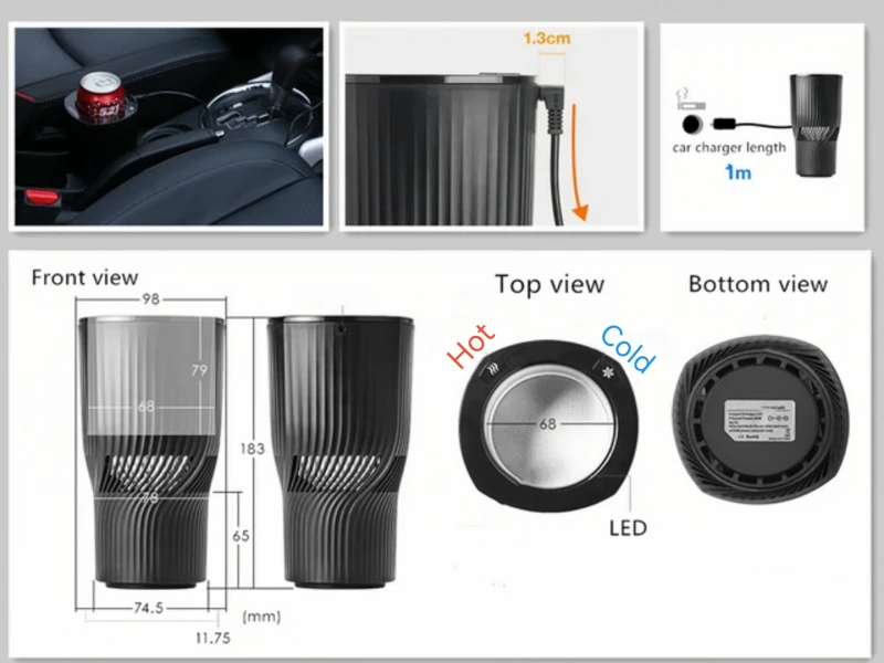 Premium 2-in-1 Car Cup Warmer Cooler Smart Car Cup Mug Holder