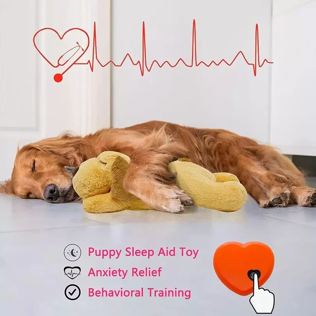 Plush Mommy Dog With A Heartbeat, Anxiety Relief Dog Toys