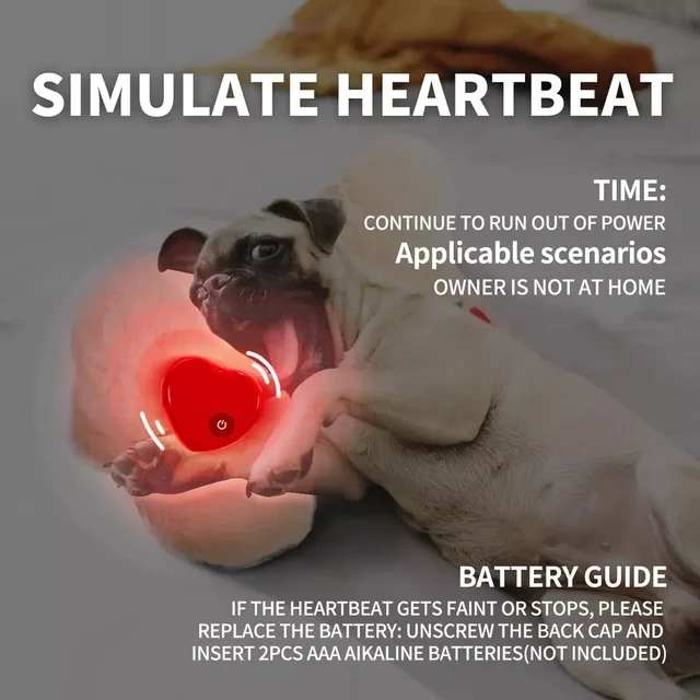 Plush Mommy Dog With A Heartbeat, Anxiety Relief Dog Toys