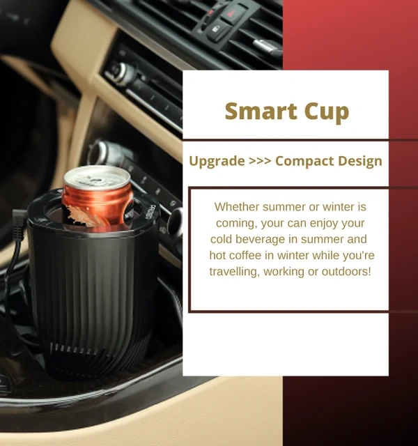 Premium 2-in-1 Car Cup Warmer Cooler Smart Car Cup Mug Holder