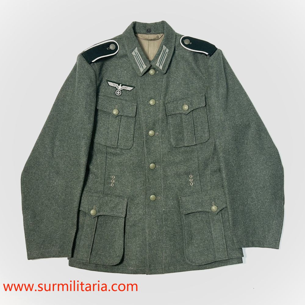 WWII German M40 Heer EM blue-green tunic,Feldbluse der Wehrmacht