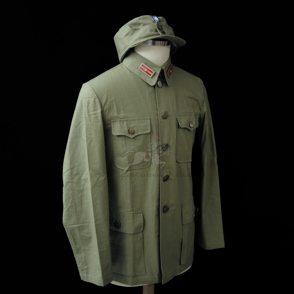 National Revolutionary Army Grass Green Uniform国民革命军草绿色中央军制服上衣军服