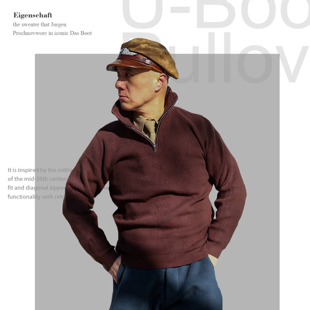 Half-zip turtleneck sweater