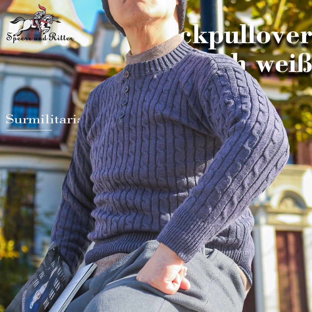 Cable Knit Henley Sweater