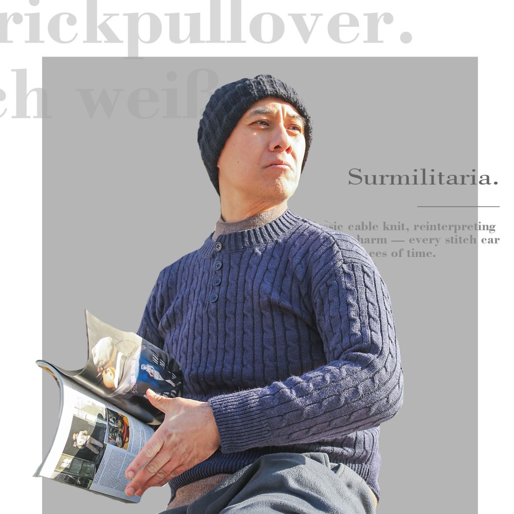 Cable Knit Henley Sweater