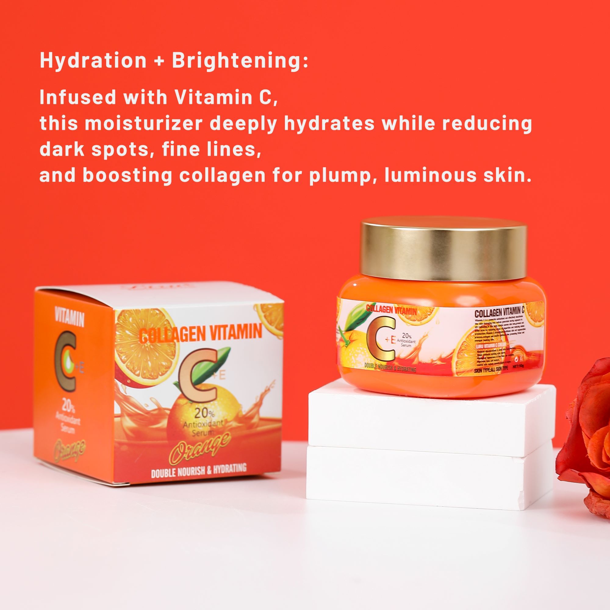 Before & After Using Liru Vitamin C Face Cream - Clinically Measured Brightness