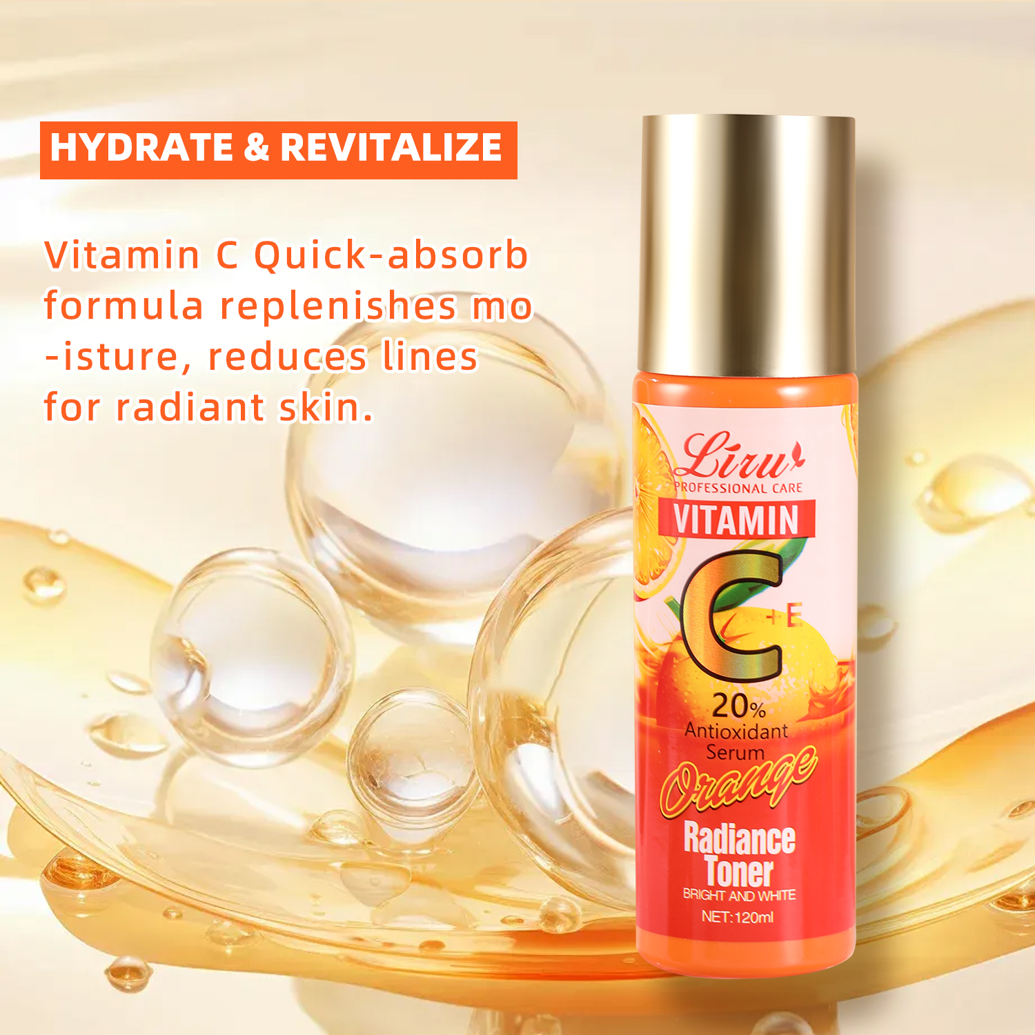 Face Hydrating Water Moisturizing Vitamin C Brightening Toner for Radiant Skin