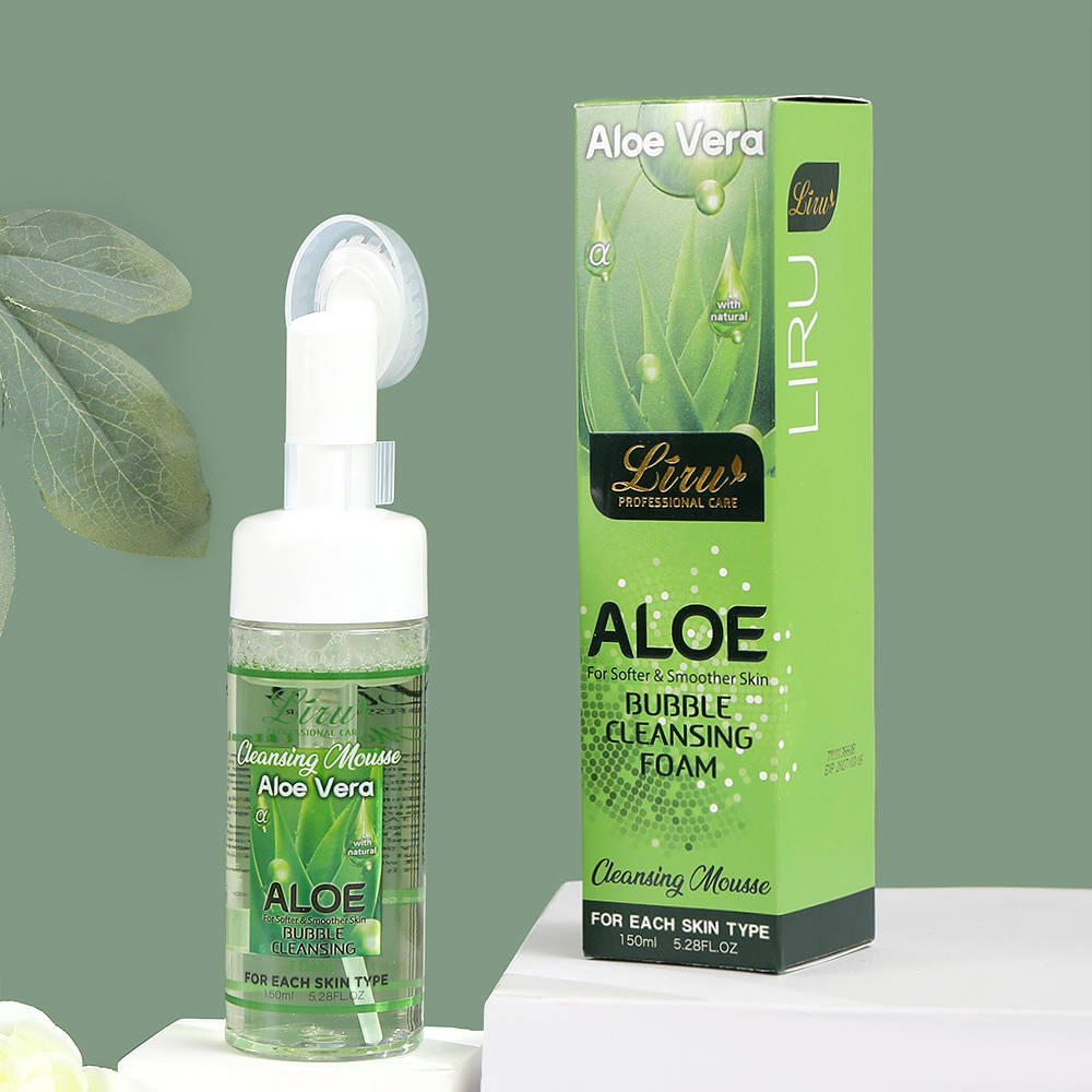 Soothing Skin Care Hydrating Aloe Vera Bubble Makeup Remover Facial Cleanser