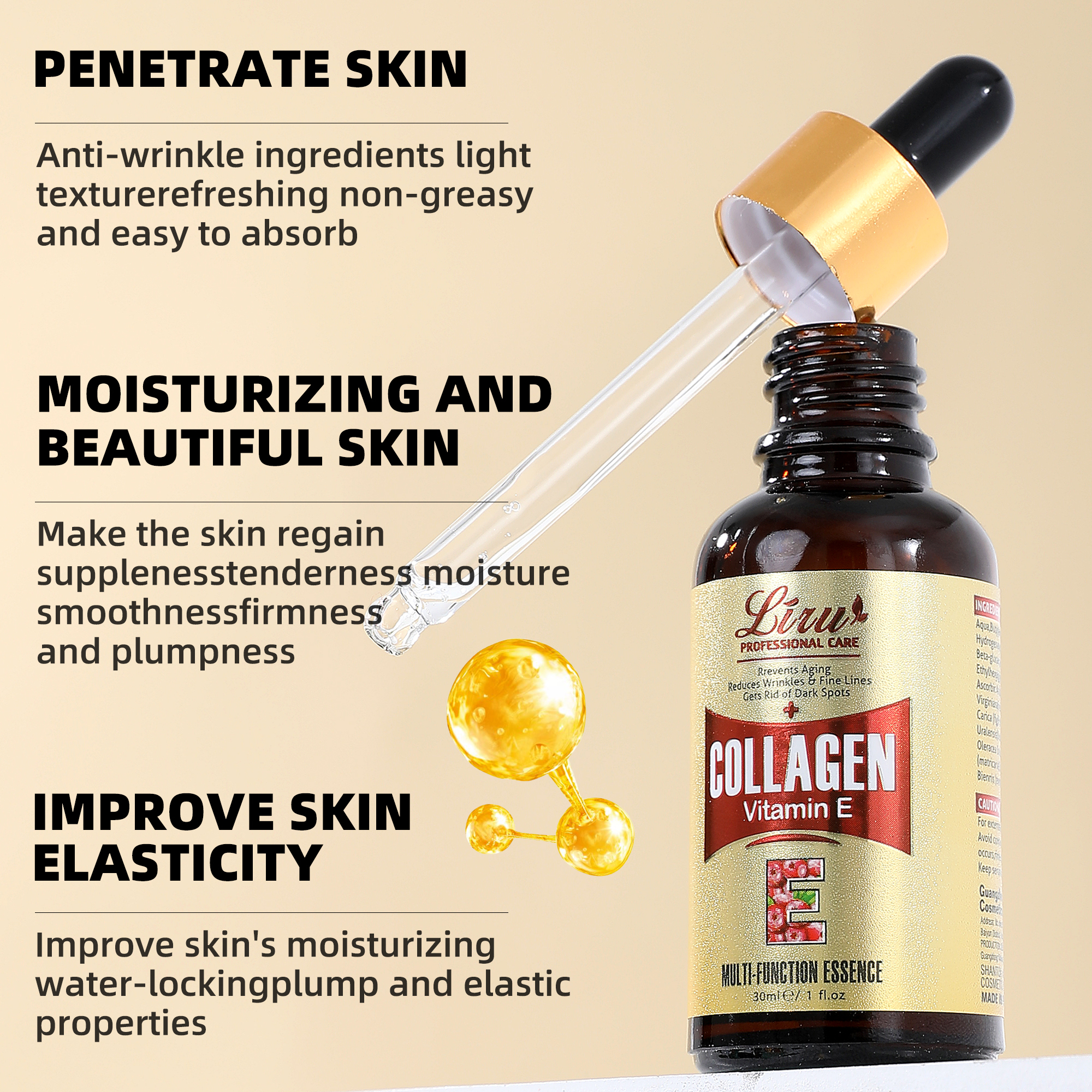 Liru Anti-Wrinkle Collagen Essence Vitamin E Face Serum