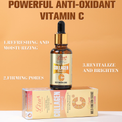 Before and after using Liru Vitamin C Face Serum, showing improved skin radiance and tone