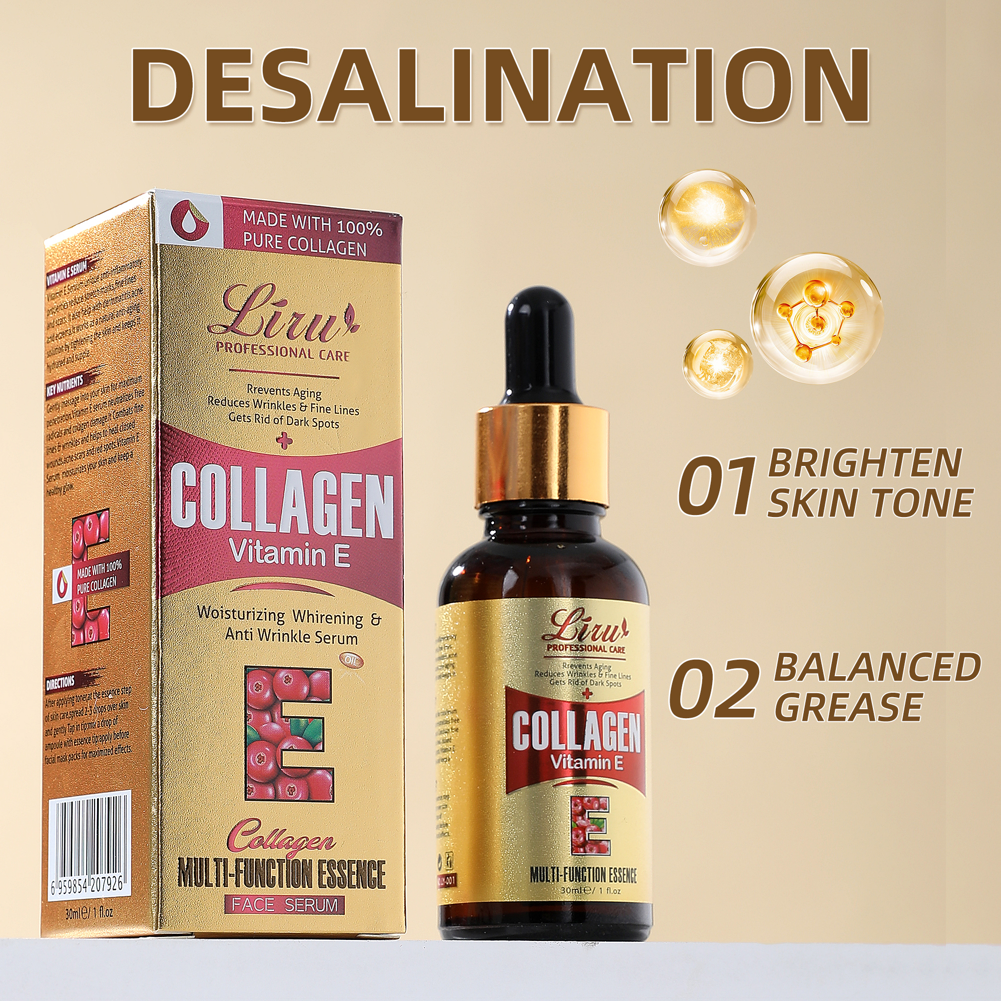 Liru Anti-Wrinkle Collagen Essence Vitamin E Face Serum