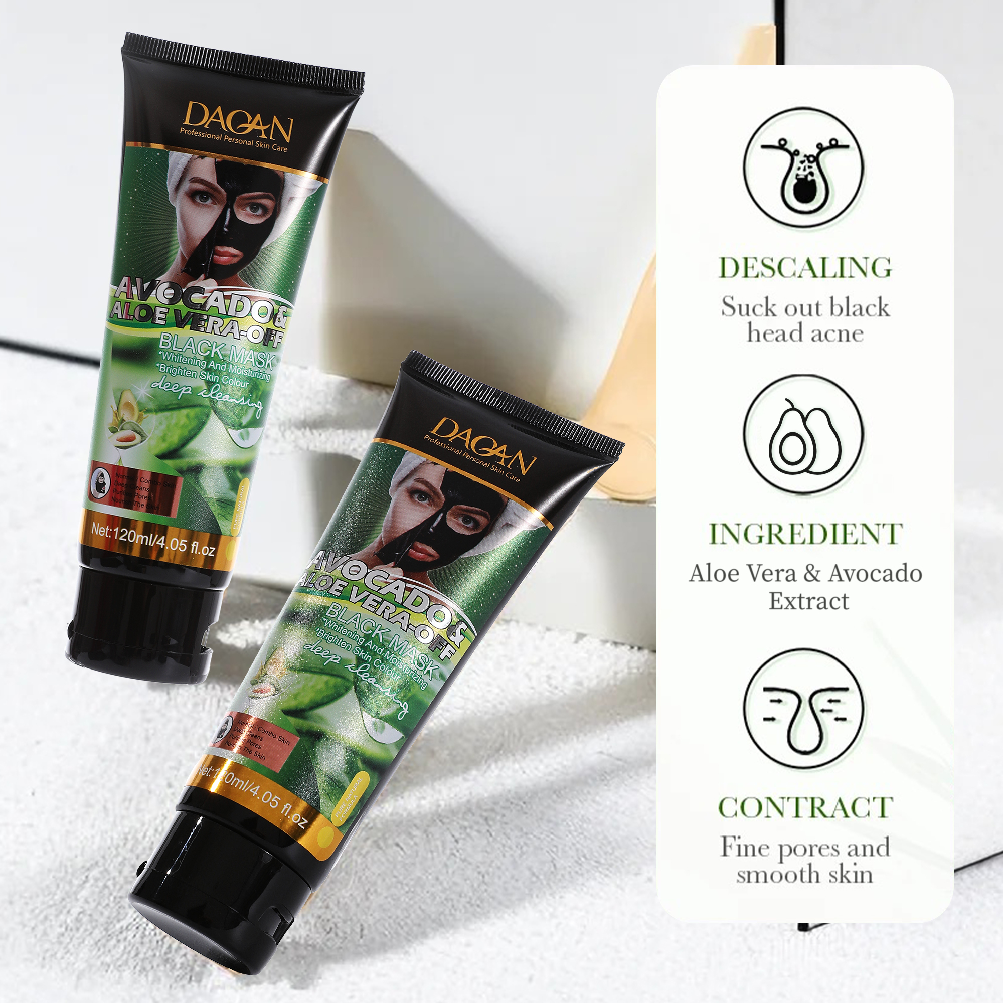 Aloe Vera Infused Deep Cleansing Acne Treatment Face Peel-off Mask