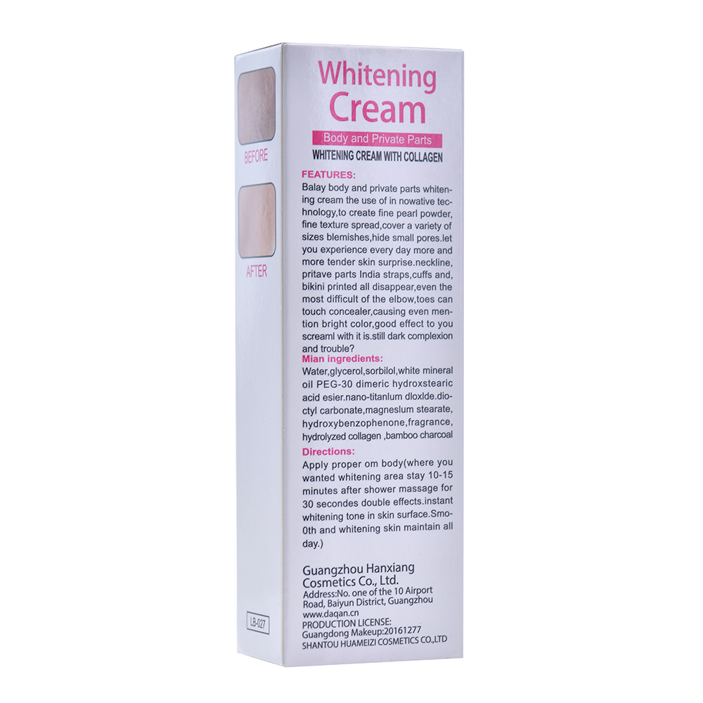 Skin Brightening Cream Sensitive Area 3 Days Whitening Lotion