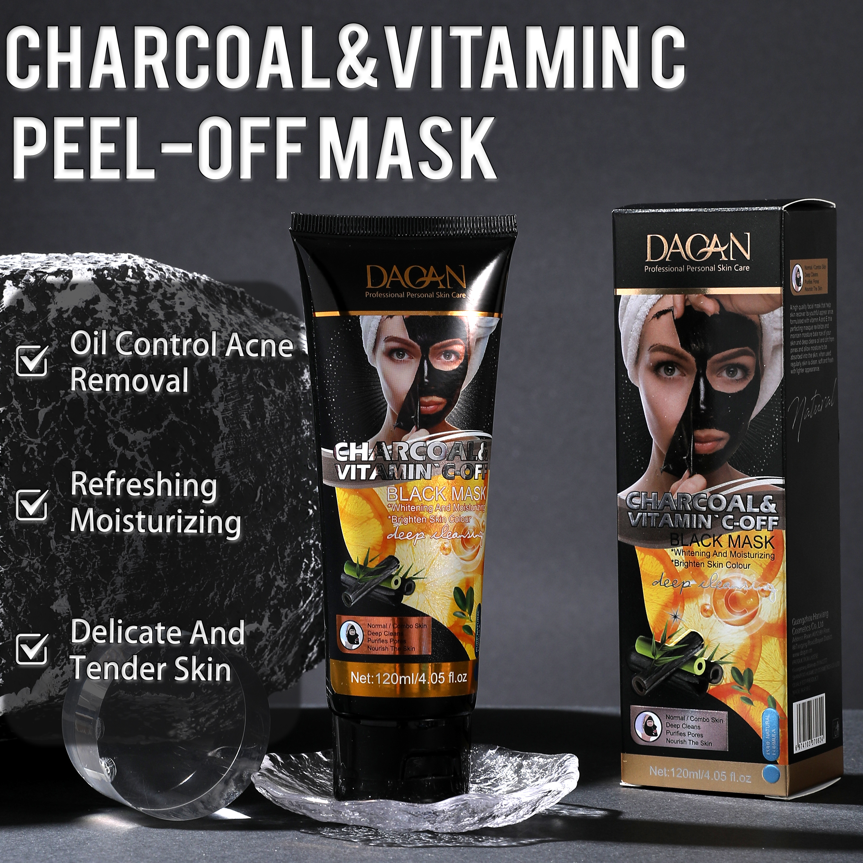 Charcoal & Vitmian C Pore Oil Control Facial Peel-off Mask