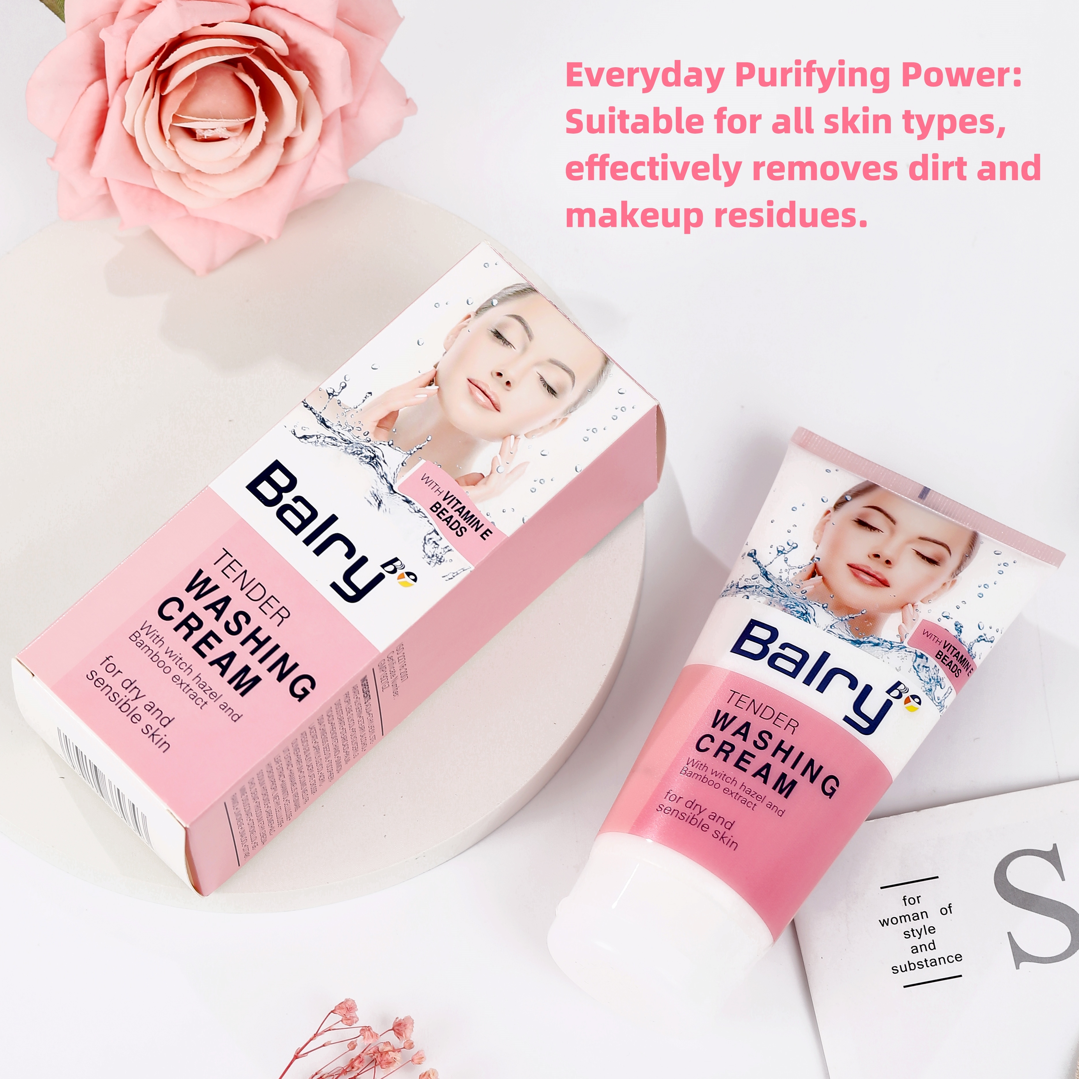 Vitamin E Moisturizing Pore Cleaner Whitening Blackhead Removal Face Wash