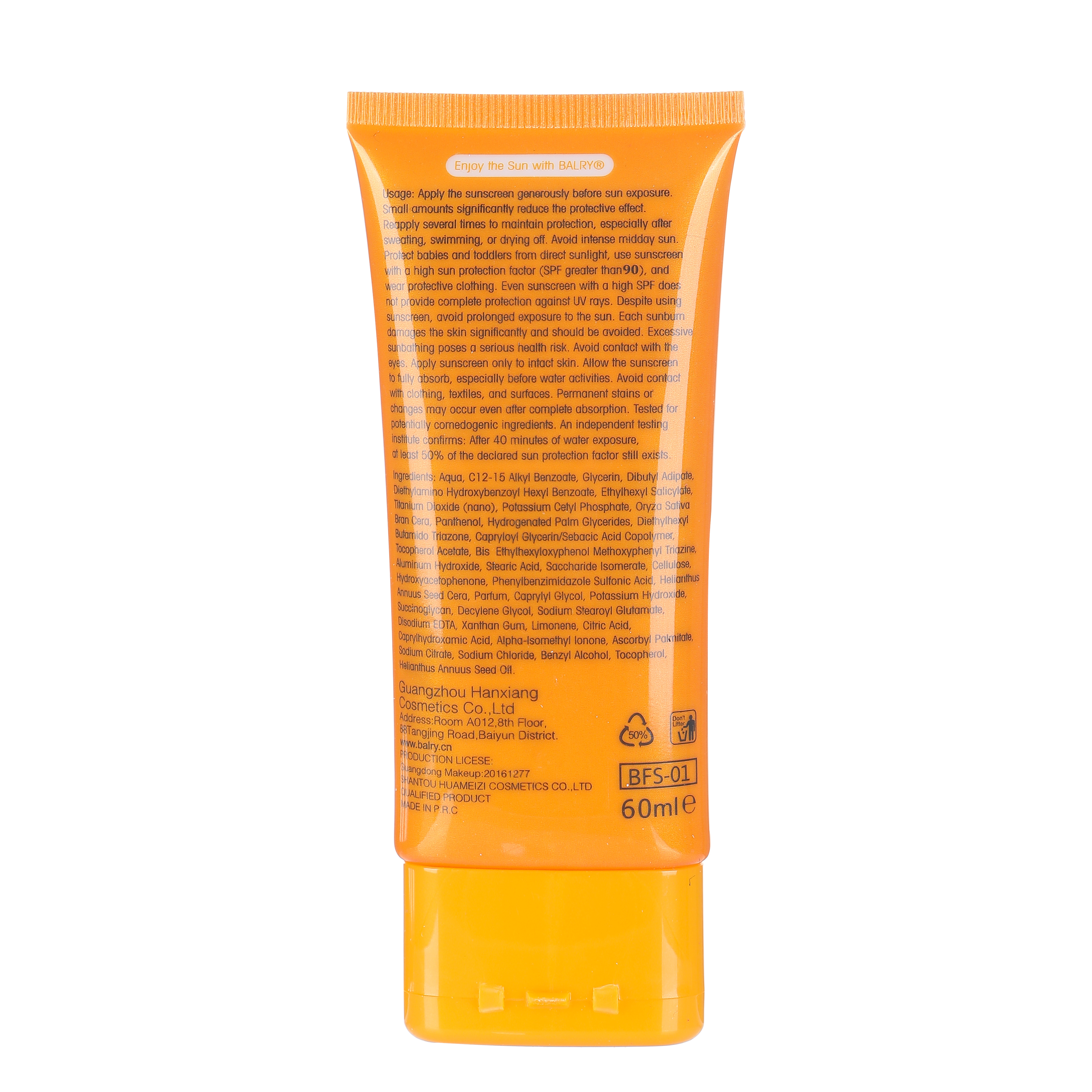 Balry Water-Resistant Quality Face Sunscreen UV Protection Sunblock