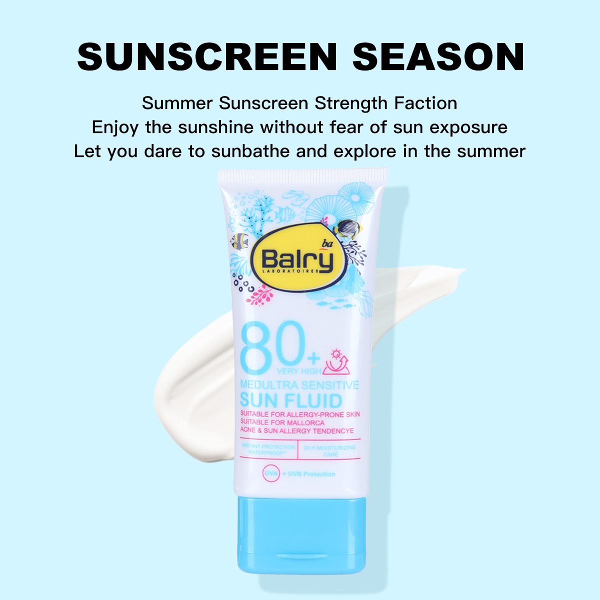 UV Protection Sun Care SPF80 Water-resistant Face Sunscreen