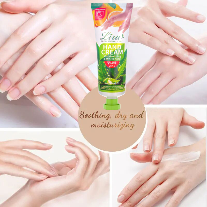 Applying DAQAN Aloe Vera Hand Cream for dry hands in cold weather
