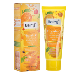 Balry’s Vitamin C Facial Scrub tube and box, a gentle exfoliating scrub for brighter skin.