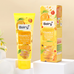 Balry's Vitamin C Facial Scrub, praising radiant skin results.