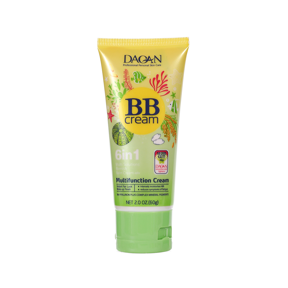 A tube of our market-ready 6-in-1 BB Cream with SPF 15, available for private label branding and wholesale from our cosmetic factory.