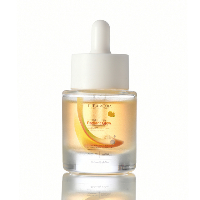 Bottle of PURAMOIRA Hydrating Serum with Vitamin C and Niacinamide for radiant skin
