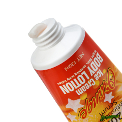 Close-up of liru Vitamin C Body Lotion texture, lightweight for wholesale skincare